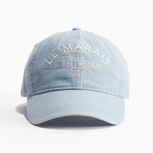 H&M Womens Light Denim/White Twill Cap, Le Marais, Rue des Rosiers, Paris 1983